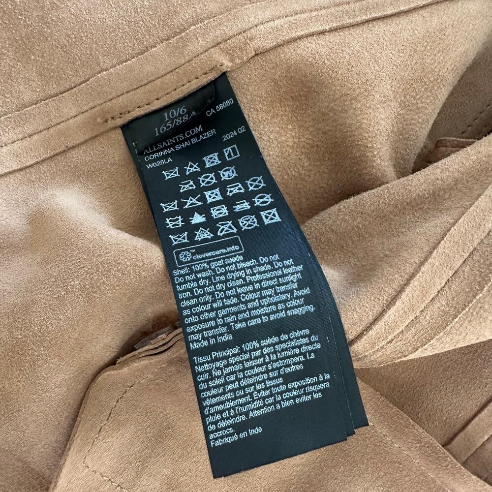 ALLSAINTS Corinna Shai Suede Jacket Size 6 - Picture 10 of 13